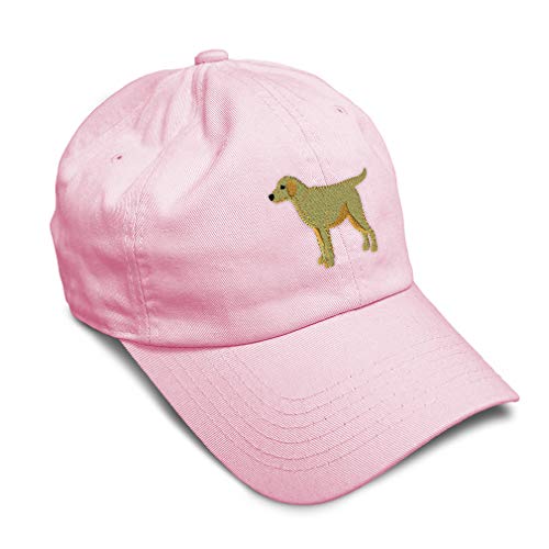 Speedy Pros Soft Baseball Cap Yellow Labrador Embroidery Pets Dogs Twill Cotton Dad Hats for Men & Women Buckle Closure Pink Design Only