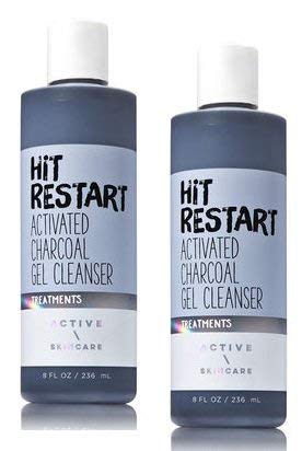 Bath and Body Works 2 Pack Active Skin Care Hit Restart Activated Charcoal Gel Cleanser 8 Oz.