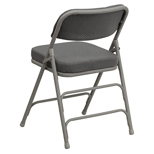 Flash Furniture 2-HA-MC320AF-GRY-GG Pack Hercules Series Premium Curved Triple Braced & Double Hinged Gray Fabric Metal Folding Chair thumb #10