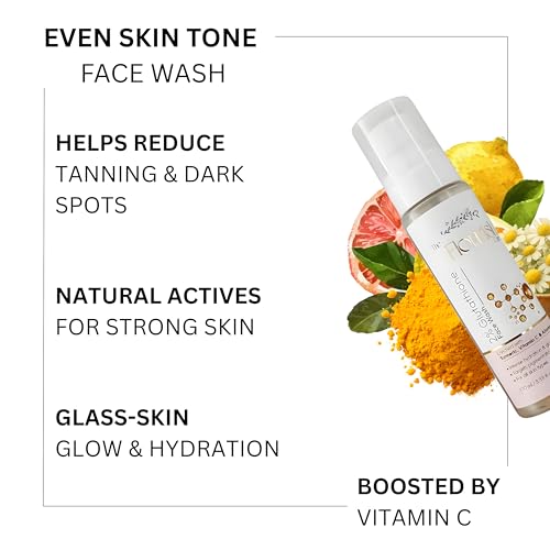 Image of De-Tanning Glutathione Face Wash for Women & Men | Vitamin C, turmeric & allantoin for pigmentation, dark spots & brighness | Gentle GEL face wash for daily use