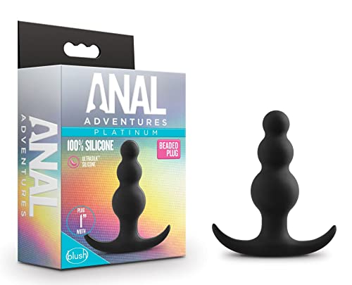 Blush Anal Adventures Platinum Beaded Plug Black Taille Unique