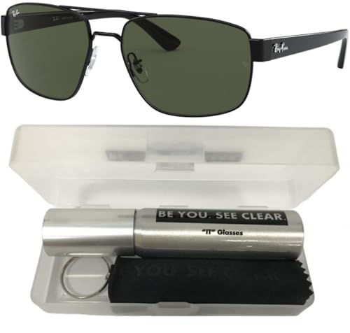 Ray-Ban RB3663 Sunglasses Bundle: RB 3663 002/31 Black and Eyewear Cleaning Kit2