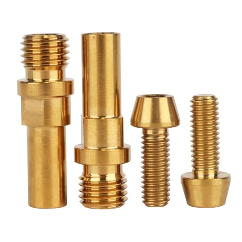 Image of Titanium Ti V-Brake Bosses Bolts, M10x1.25mm & M6x16mm Screws, for Bicycle (Gold, 2pcs M10+2pcs M6)