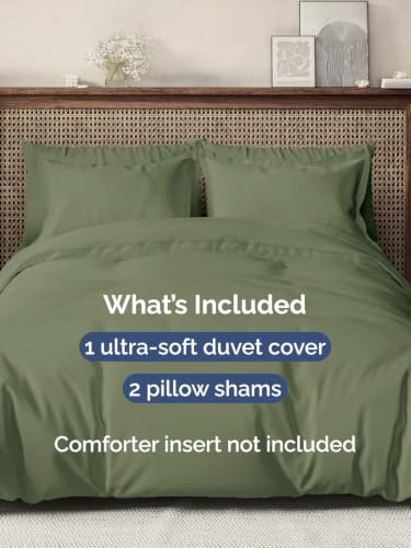 Image of Duvet Cover Oversized King - 3 Piece with Zipper Closure - Sage Green