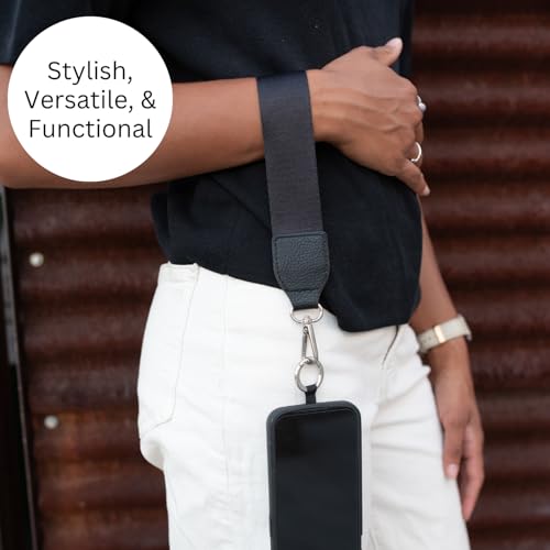 Image of Save the Girls Original Clip and Go Phone Strap Original (Silver - Silver Pouch) - Crossbody Phone Strap Chain with Zipper Wallet Pouch - Phone Lanyard with Zippered Pouch