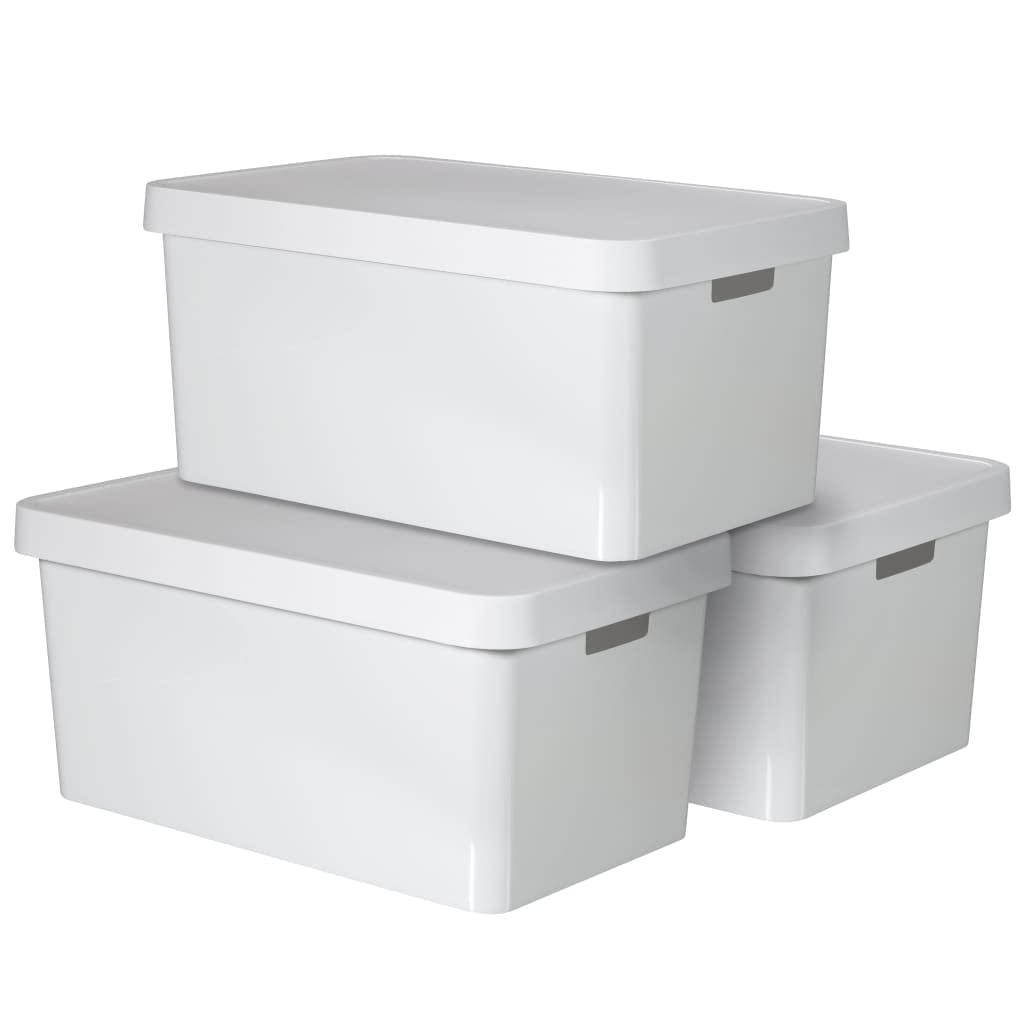 Curver Infinity Storage Boxes with Lid Plastic White 45 Litres