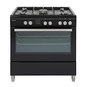 New Willow WS90DFBL 90cm Dual Fuel – Black Freestanding Range Cooker, with Gas 5 Burners include a Wok Burner, Electric…