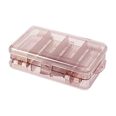 Jewellery Organiser Plastic Organiser Box Jewellery Storage Clear Bead Storage Box Earrings Necklace Storage Plastic Dividers Crafts Storage Tool Brown Cover