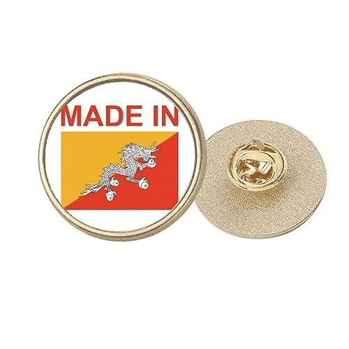 Broche ronde en métal doré Bhoutan à offrir pour célébrer une grande occasion