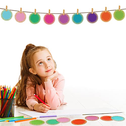 Image of Geyee 60 Pcs Circle Cutouts Confetti Colorful Circles Accents Large Confetti Circles Classroom Decorations Round Cutouts Class Jobs for Kids DIY Craft Bulletin Board Back to School Season