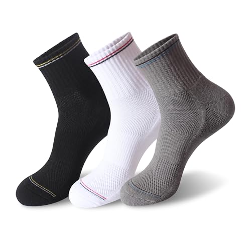Wildarms Running Socks Women and Men - Compression Arch Support,Cushioned,Breathable for Running, Hiking, Gym & Training