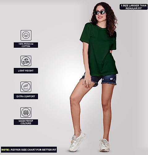 Image of Sleepynuts Women Boyfriend Plain Round Neck Half Sleeve T-Shirt