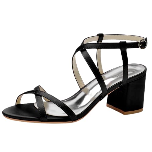 Sandales à talon carré 6 cm satin bout ouvert élégance mariage