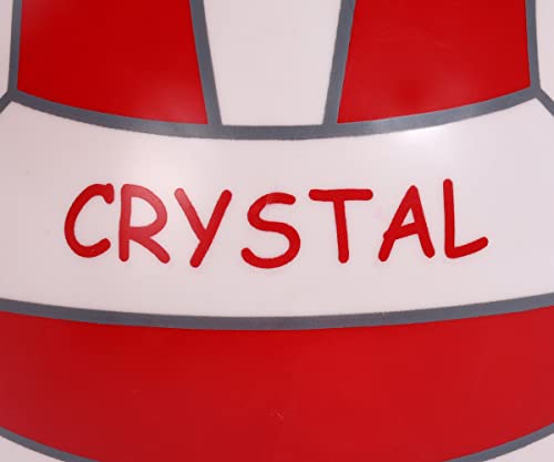 Image of CrystalBall Inflatable PVC Beach Ball for Kids & Adults, Soft Play Ball for Pool, Garden, Indoor & Outdoor Recreation, Size: 9 Inch with 2 Inflating Pins (Red White)