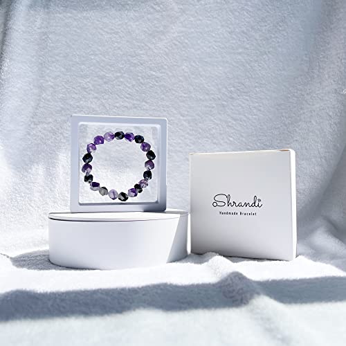Shrandi Blue Sandstone Amethyst Bracelet Natural Stone, Healing Crystal Bracelet For Women, Faceted Gemstone Beaded Bracelets With Charms, Spiritual Jewelry For Stress And Anxiety Relief #TOP6