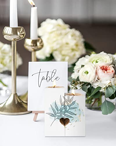 Memorial Inspirational Gifts - Candle Tealight Holders,Personalized Friendship Gifts For Women,Men,Heart Wood Candle Holder With Tea Lights,Botanical Plant Abstract Watercolor Art Candlestick Holder #TOP3