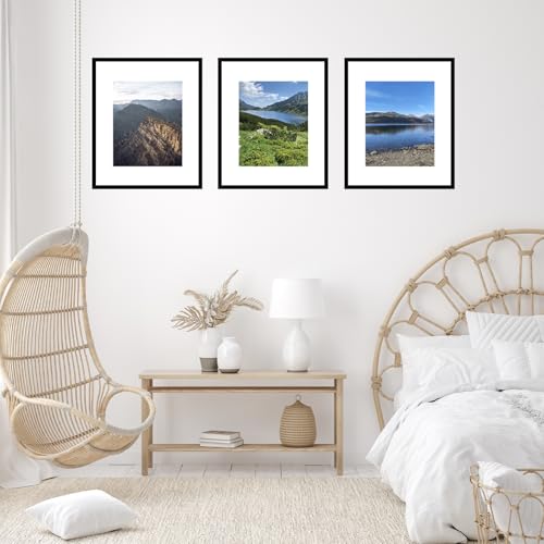 Image of JCJMY 16x20 Picture Frame with 11x14 Mat, Display Photo 11x14 with Mat or 16 x 20 Without Mat, Wall Hanging Large 16 by 20 Poster Frame with Plexiglass, Black