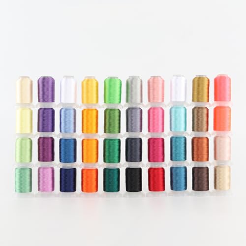 Kit de hilos para bordar de poliéster 40 colores 500M