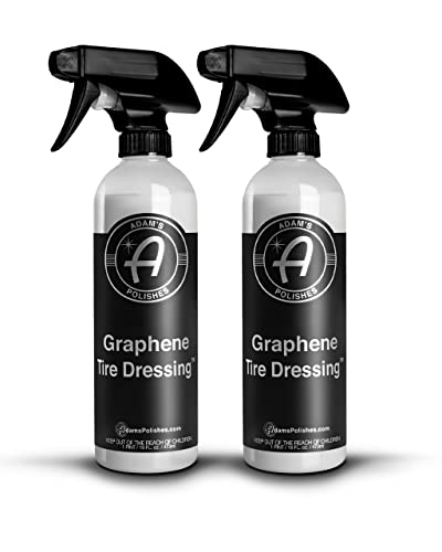 Adams Polishes Graphene Tire Dressing - Deep Black Finish W/Graphene Non Greasy Car Detailing Use W/Tire Applicator After Tire Cleaner & Wheel Cleaner | Ceramic Coating Like Tire Protection (2-Pack)