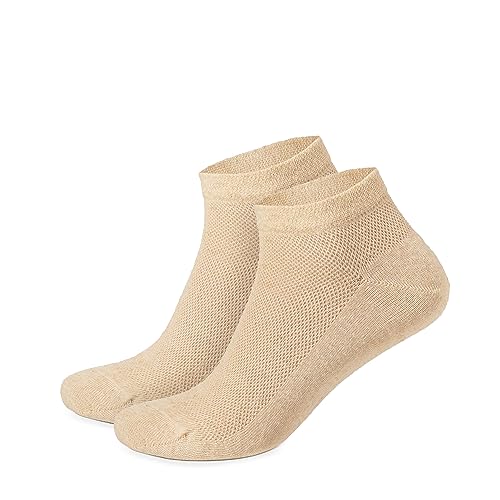 Short Ankle-High Thin Breathable Anti-Sweat Organic Hemp Socks, Unisex, 3-pack (Women's 5-7/Men's 4-6)