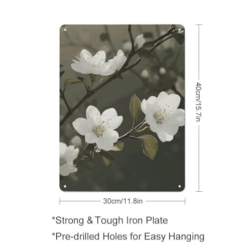 Peinture métal fleurs blanches BVNMT déco murale - 2