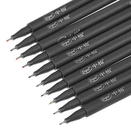 10 Pack Micro-Pen Fineliner Colorful Ink Pens Anti-Bleed Waterproof Artist Illustration Technical Drawing Painting Pen Needle Pen Rollerball Pens 0.38MM Fine Point Markers - Thumbnail 4