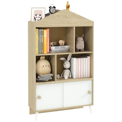METTILO DOVE VUOI: Il nostro scaffale portagiochi moderno unisce praticità e design, perfetto per arricchire la stanza dei giochi, il soggiorno o la camera da letto dei bambini