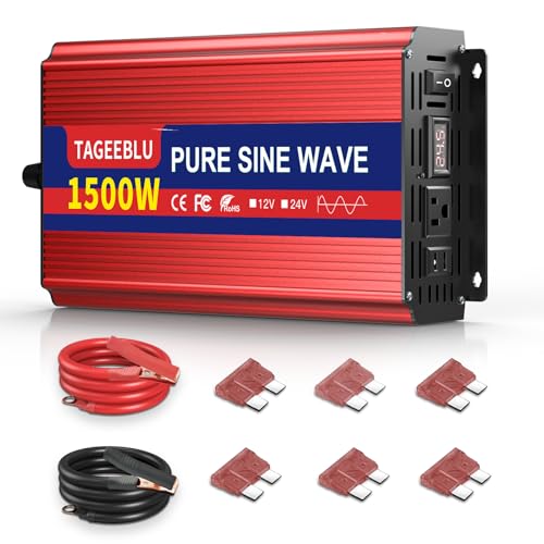 TAGEEBLU 1500W 24v インバーター 正弦波, 24V DCから100V AC 車...