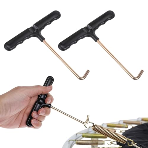Amzlysdok 2 PCS Trampoline Spring Puller Tool Trampoline Parts T-Hook Puller Trampoline Accessories Spring Pull T-Shape Hook Trampoline Replacement Springs Tool Fits Most Springs