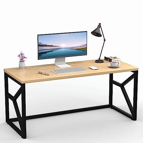 Image of Honey Touch Duke Metal & Wood Workstation Desk | 1200mm x 600mm Top Size | 122 x 61 x 73 cm (L x W x H) | Modern Computer Table for Home Office & Work from Home | Heavy Duty Study Desk