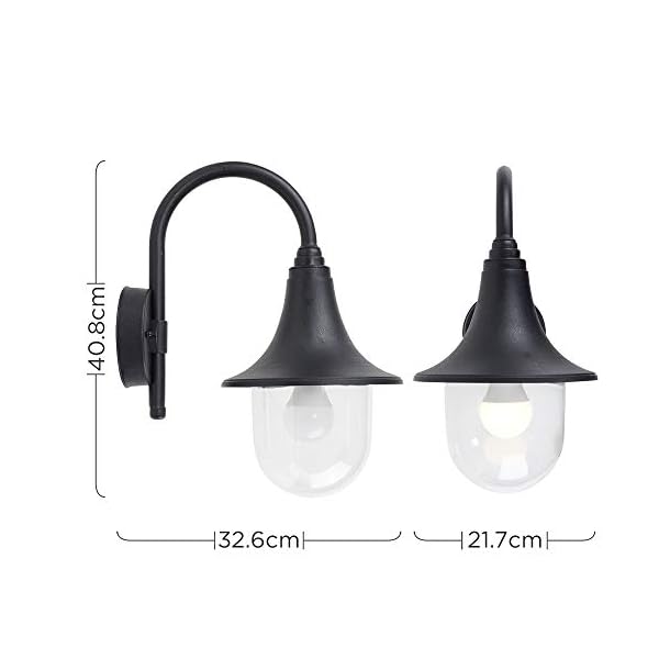 Modern IP44 Outdoor Black Fishermans Style Wall Light Lamp - Image 3