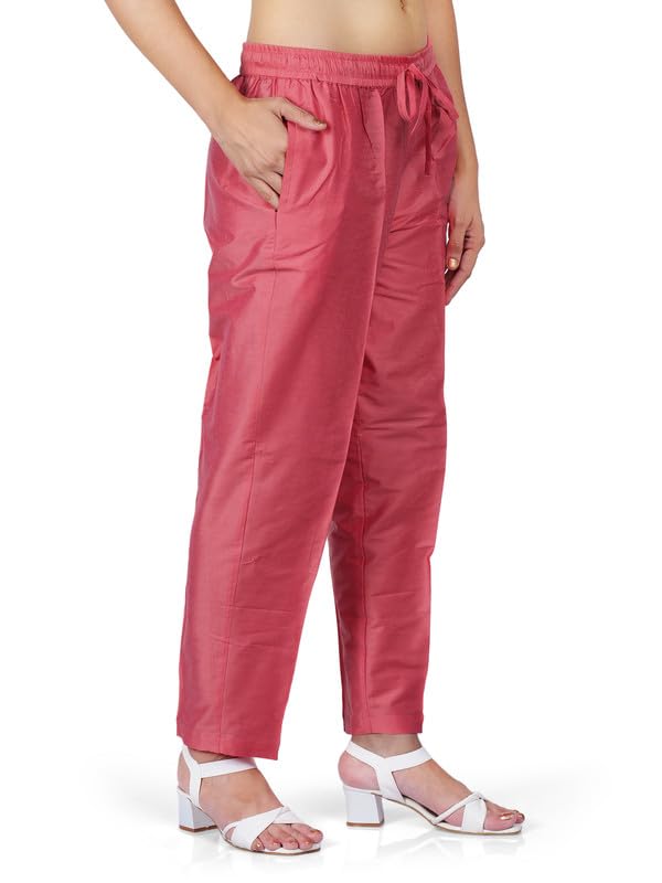 Image of Trouser Pants for Women,Stylish Trousers for Woman for Kurti Relaxed & Regular Straight fit Palazzo,Ethnic Bottom Formal Pants for Women Office wear Casual & Daily Use