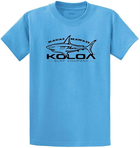Koloa Surf Youth Great White Shark Logo Heavyweight Tee-L-AquaticBlue/b