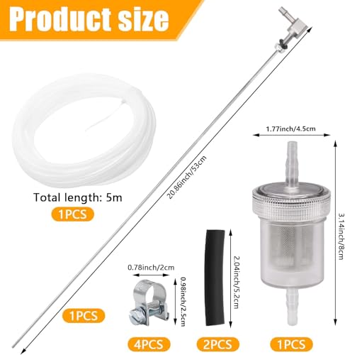GZLCEU 52 cm tanktrekker set, duurzame brandstofsteunslang met 1 oliefilter, 1 brandstofslang enz voor Webasto Eberspacher - Afbeelding 3