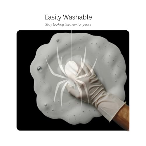 Image of Spider Design Mouse Pad, Black, Non-Slip Rubber Base, Smooth Surface, 190x229x3mm