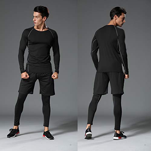 image for BOOMCOOL Men Workout Clothes Outfit Fitness Apparel Gym Outdoor Runnin
