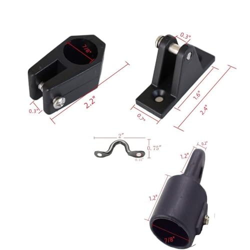 SZYNLIF 12Pcs Boat 3 Bow Bimini Top Fittings Hardware Set Black Nylon Combo Bimini Top Hardware 7/8 inch Tubing by SZYNLIF - Used condition - Image 2