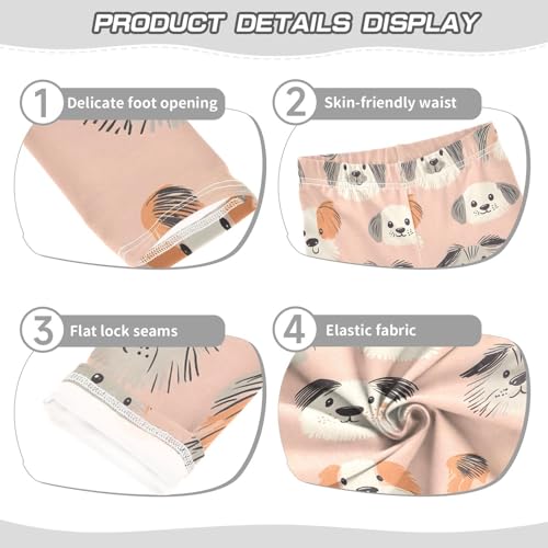 ALAZA Girls' Leggings Children's Yoga Pants Skinny Printed Dance Dog Head Comfortable 4T2