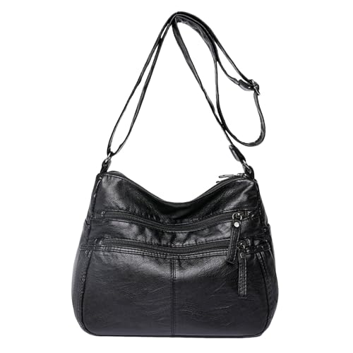 Fourre-tout en cuir PU souple vintage sac messager tendance pour femme