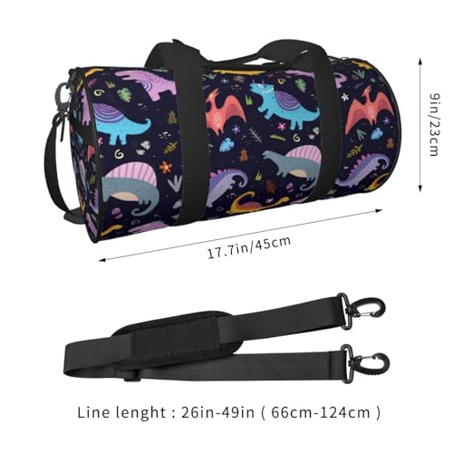 Large Duffle Bag for Travel - Cartoon Dinosaur B Gym Bag for Women Men, Foldable Travel Bags for Women Men with Zippered Multiple Pockets2