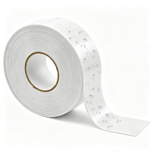 Image of TOUSEA Professional Waterproof Caulk Strip - Self Adhesive White Sealing Tape for Toilet, Tub, Peel and Stick Backsplash Finisher - Renter Friendly, Easy Install (White-1.5IN-10.5FT-N01)