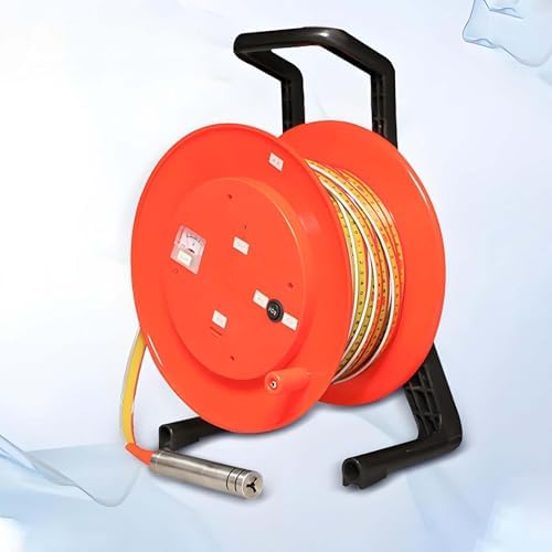 100m Portable Deep Well Water Level Meter - Stainless Steel Probe for Borehole Measurement, Ideal for Water Well Repair, Peak Display & Indicator Light, Accurate Depth Gauge