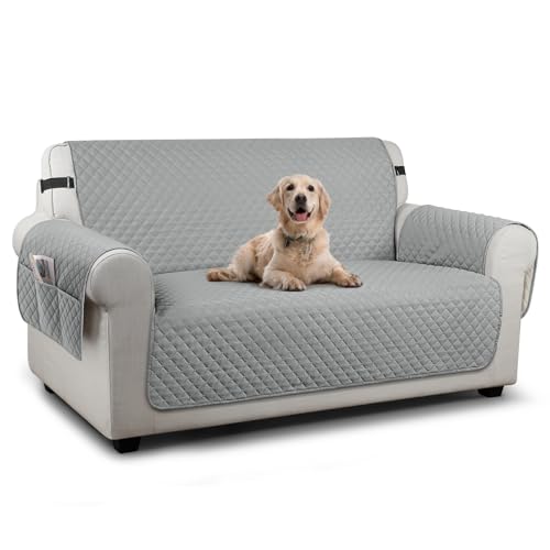Image of TAOCOCO Sofa Covers 2 Seater,Settee Covers,Non Slip Sofa Covers,Sofa Slipcovers,Pet Couch Covers,Washable Sofa Protectors for Dogs(Pale Grey)