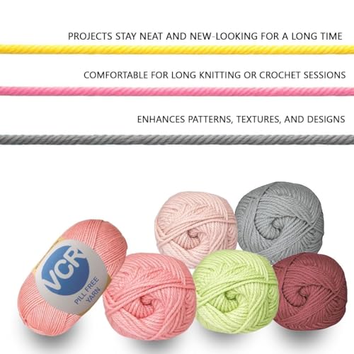 Image of VCR Maroon Yarn, Pill-Free Soft Knitting Yarn, 100 Grams Hank, 263 Meters Length, Low-Pill Acrylic Yarn, Soft Crosia Threads, Pack of 1, Suitable for Beanies, Caps and Gloves