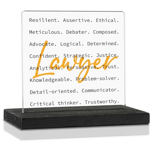 Lawyer Office Desk Sign, Inspirational Attorney Appreciation Gift for Legal Professionals, Law Firm Partners, Paralegals Judges, Motivational Law Office Desktop Display Decor Sign Plaque VA25