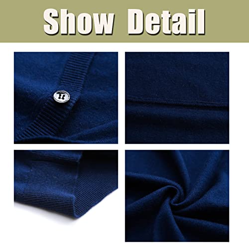 Mens Knitted Sweater Vest Full Front Button Closure Classic V-Neck Wool Sleeveless Cardigan Gentleman Knitwear Winter4