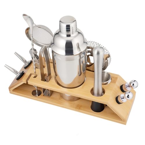 1 Juego 13 Piezas criba vibradora martini alcohol dispensador botella de agua cocteles cóctel bartender kit cocktail kit barra de herramientas kit de barman Acero inoxidable Silver COLLBATH