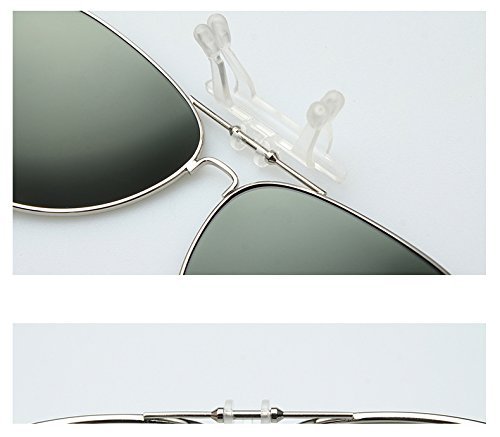 Summitlink Clip On Flip Up Sunglasses Over Reading Glasses Color Polarized Invisible Transparent Clip Sunglasses Lenses 2Pcs Combo (1X Green 1X Orange ) #TOP3