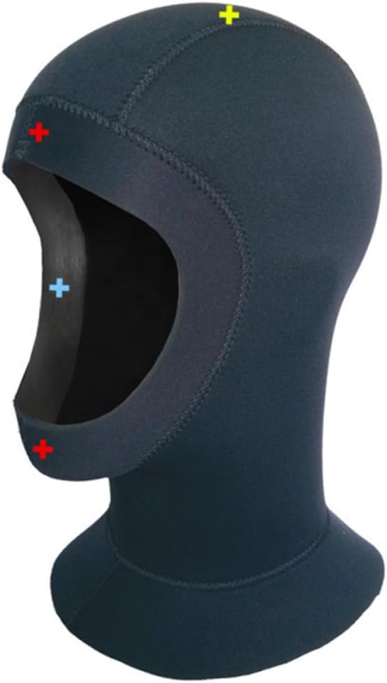 Toddmomy 5mm Thick Diving Hood for Warmth Neoprene Snorkeling Cap Full Face Coverage Windproof Wetsuit Hat for Scuba Diving Surfing and Water Sports