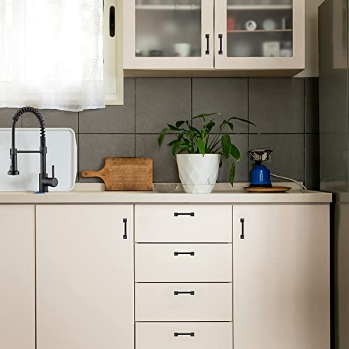 Image of Ravinte Matte Black Square Foot Arch Cabinet Pulls 3-3 /4 Inch 15 Pack
